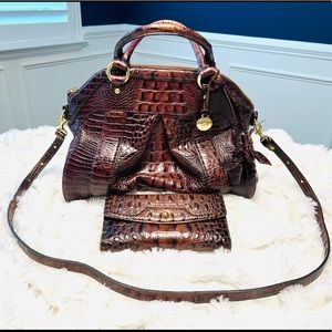 Brahmin top handle purse and wallet!